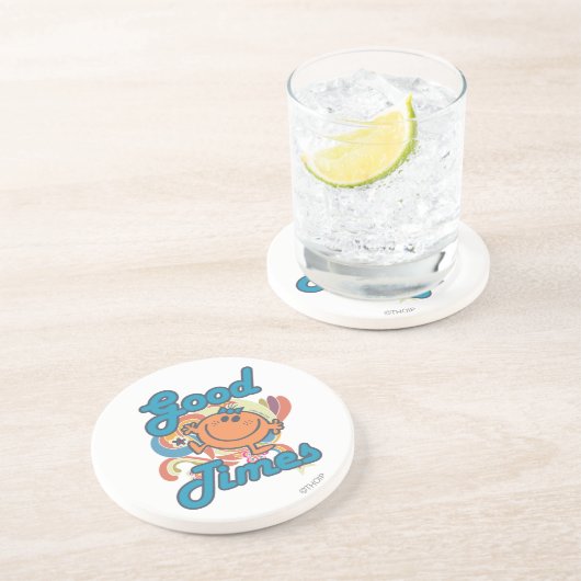 Goede tijden met Miss Fun. Zandsteen Onderzetter (Zijkant)