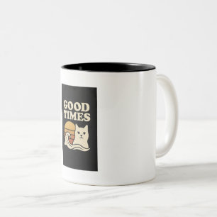 Goede tijden Retro - positieve vibes Tweekleurige Koffiemok