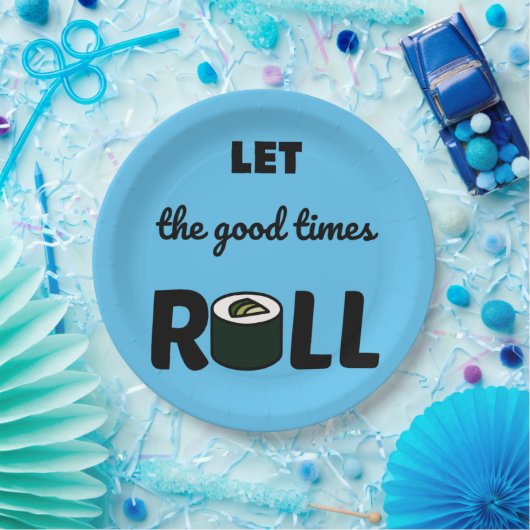 Goede tijden roll kawaii sushi papieren bordje (Feest)