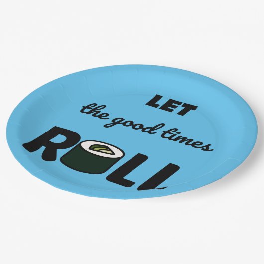 Goede tijden roll kawaii sushi papieren bordje (Gekanteld)