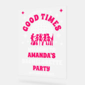 Goede tijden vrijgezellenfeest welkom Frosted Acryl Bord (Hoek)