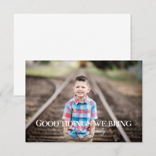 Goede tijding we brengen foto kerst Kaart (Voorkant / Achterkant)