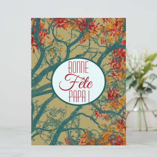 Goede vaders feestdag. De waarde van de bomen Kaart (Staand voorkant)