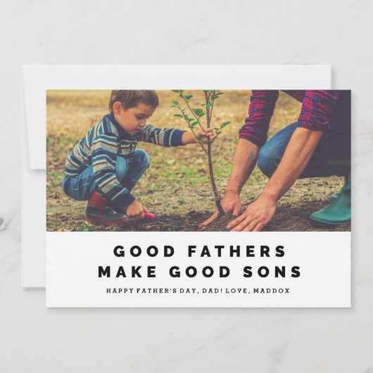 Goede vaders maken een goede Sons-Vaderdag Kaart (Voorkant)
