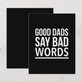 Goede vaders zeggen slechte woorden grappige vader bedankkaart (Voorkant / Achterkant)