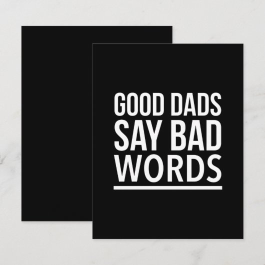 Goede vaders zeggen slechte woorden grappige vader bedankkaart (Voorkant / Achterkant)