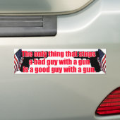 Goede vent met een pistool bumpersticker (Op auto)