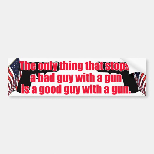 Goede vent met een pistool bumpersticker (Voorkant)
