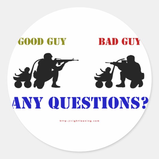 Goede vent - Slechte vent Ronde Sticker (Voorkant)