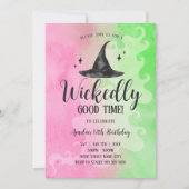 Goede Verjaardag, Pink Green Witch Pet Kaart (Voorkant)