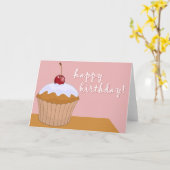 goede verjaardag : reuzencupcake : kaart (Gele Bloem)