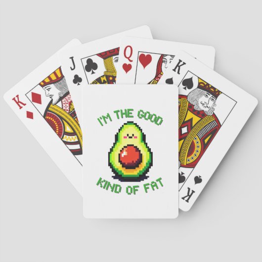 Goede Vette Avocado - Grappig Pixel Art Voedselont Pokerkaarten (Achterkant)
