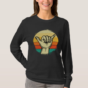 Goede Vibe Shaka Hand Gebaar Surfen Surfplank Su T-shirt