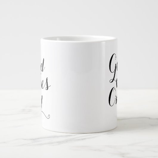 Goede Vibe slechts Inspirerend Happy-bevestiging Grote Koffiekop (Voorkant)