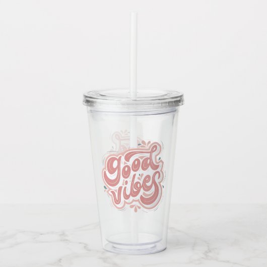 Goede Vibes Acryl Drinkbeker (Voorkant)