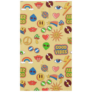 goede vibes alien groovy pop art 1970s tafelkleed