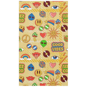 goede vibes alien groovy popart jaren 70 plaid tafelkleed