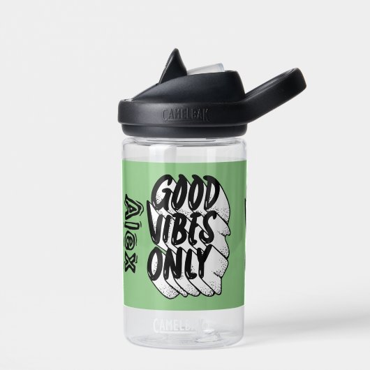 Goede Vibes alleen aangepaste naam Waterfles (Links)