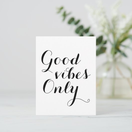 Goede vibes alleen blij verheffen positieve boodsc briefkaart (Staand voorkant)