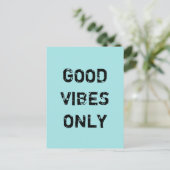 GOEDE VIBES ALLEEN. BRIEFKAART (Staand voorkant)