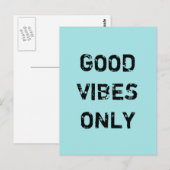 GOEDE VIBES ALLEEN. BRIEFKAART (Voorkant / Achterkant)
