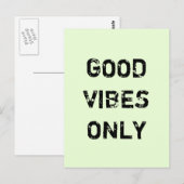 GOEDE VIBES ALLEEN. BRIEFKAART (Voorkant / Achterkant)