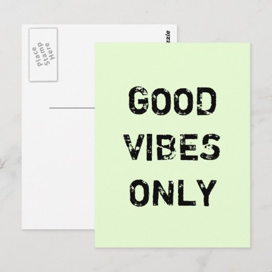 GOEDE VIBES ALLEEN. BRIEFKAART (Voorkant / Achterkant)