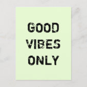 GOEDE VIBES ALLEEN. BRIEFKAART (Voorkant)