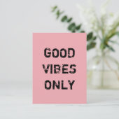 GOEDE VIBES ALLEEN. BRIEFKAART (Staand voorkant)