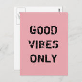 GOEDE VIBES ALLEEN. BRIEFKAART (Voorkant / Achterkant)
