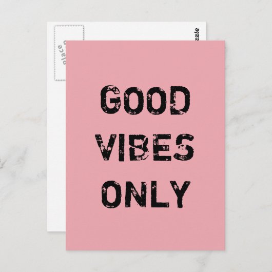 GOEDE VIBES ALLEEN. BRIEFKAART (Voorkant / Achterkant)