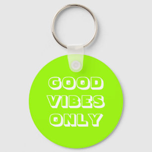 Goede Vibes Alleen chartreuse groene moderne typog Sleutelhanger