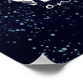 goede vibes alleen donkerblauwe wand art quote poster (Hoek)