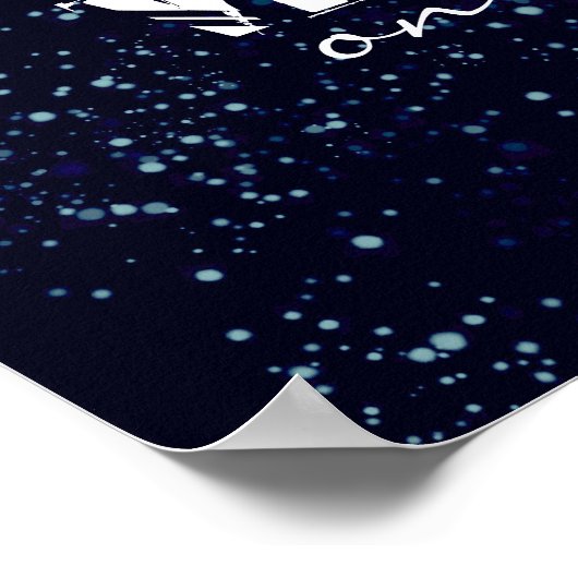 goede vibes alleen donkerblauwe wand art quote poster (Hoek)