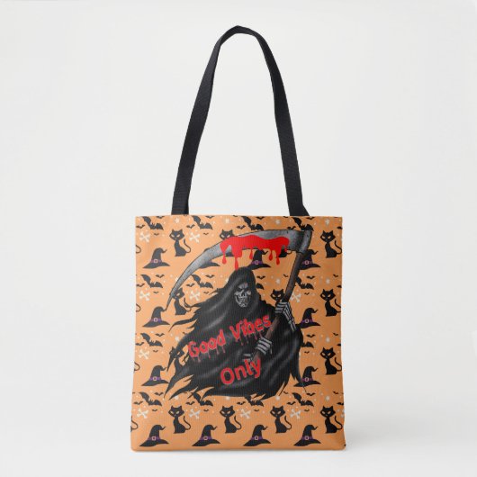 Goede vibes alleen Halloween Tote Bag (Voorkant)
