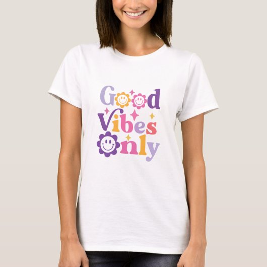 Goede vibes alleen hippie t-shirt (Voorkant)