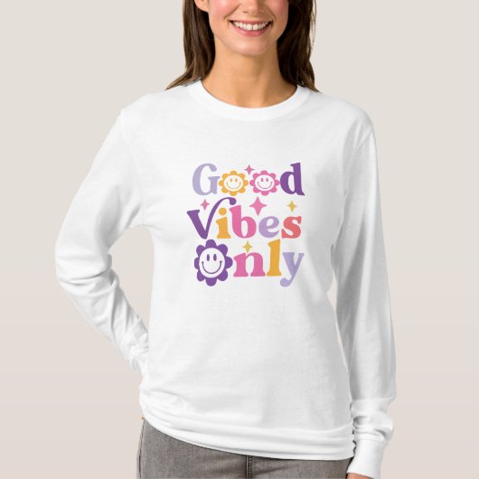 Goede vibes alleen hippie t-shirt (Voorkant)