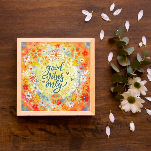 goede Vibes alleen Inspirivity Sinaasappel Poster