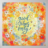 goede Vibes alleen Inspirivity Sinaasappel Poster (Voorkant)