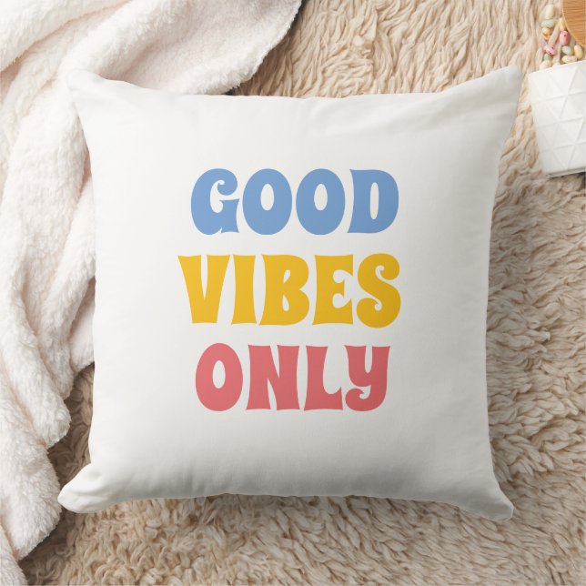 Goede vibes alleen kleurrijk uniek kussen (Deken)