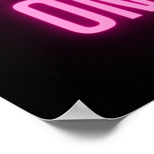 Goede vibes alleen neon roze poster (Hoek)