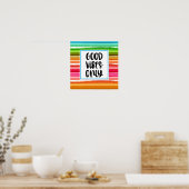 Goede vibes alleen regenboog poster (Keuken)