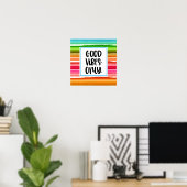 Goede vibes alleen regenboog poster (Thuiskantoor)