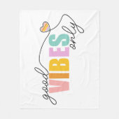 Goede vibes alleen regenbooghart fleece deken (Voorkant)