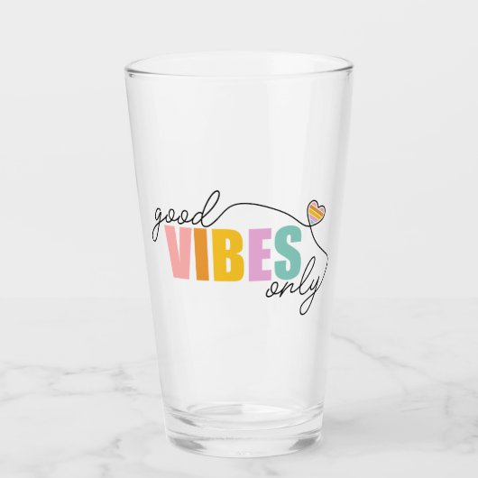 Goede vibes alleen regenbooghart glas (Voorkant)