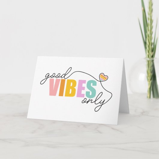 Goede vibes alleen regenbooghart kaart (Voorkant)