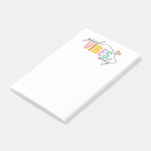 Goede vibes alleen regenbooghart post-it® notes (Schuin)