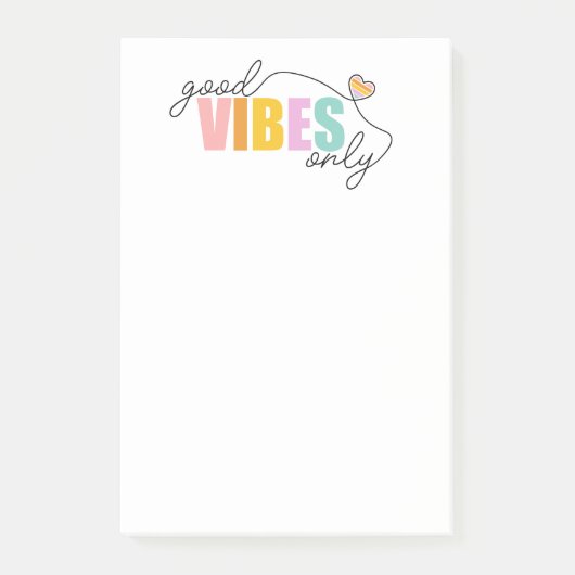Goede vibes alleen regenbooghart post-it® notes (Voorkant)
