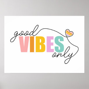 Goede vibes alleen regenbooghart poster