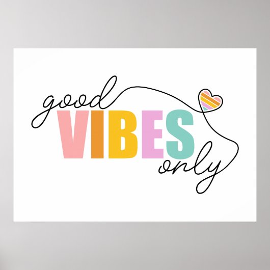 Goede vibes alleen regenbooghart poster (Voorkant)